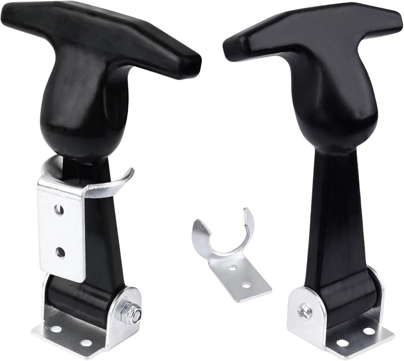 AFZZ Elastic Stainless Steel Rubber Hood Catch - Flexible T-Handle Hasp Rubber Flexible Draw Latches with Brackets for Toolboxes, Coolers, Vehicle Engines, Hoods, RVs, ATVs, and DIY Needs (2 Pcs) - Image 1